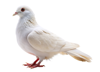 white feather pigeon bird isolated on white background PNG, AI GENERATED