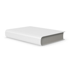 Isolated White Hardcover Book