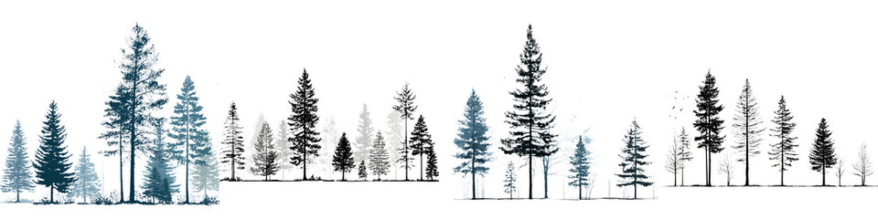 Fototapeta premium Pine Tree Forest: Evergreen Landscape Illustration