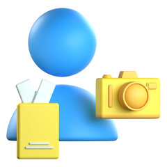Employee badge 3d icon colorful design