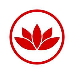 Lotus circle icon isolated on transparent background