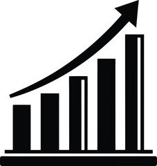 bar graph increasing icon vector