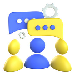 Meeting 3d icon colorful design