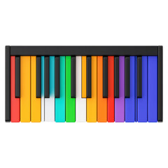 Obraz premium Colorful Piano Keys for Music Lovers isolated on transparent background.