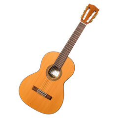 Obraz premium Classic Wooden Acoustic Guitar isolated on transparent background.