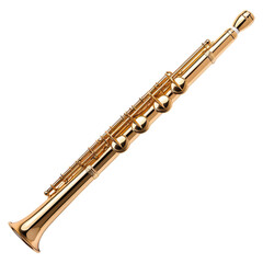 Obraz premium Elegant Golden Flute for Music Lovers isolated on transparent background.