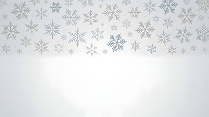 Elegant Snowflake Pattern Background for Winter Holiday Season with Copy Space