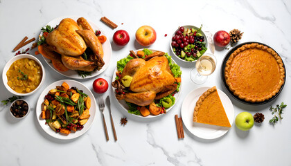 Thanksgiving Feast Roasted Turkey Dinner.