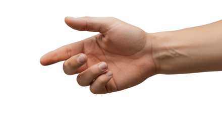 Close-up of an outstretched human hand and arm, ready for a gesture.