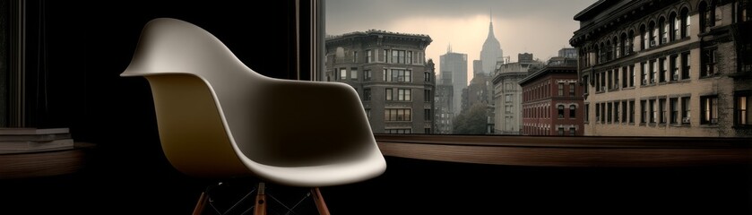Modern chair in urban loft new york city interior design contemporary indoor aesthetic appeal