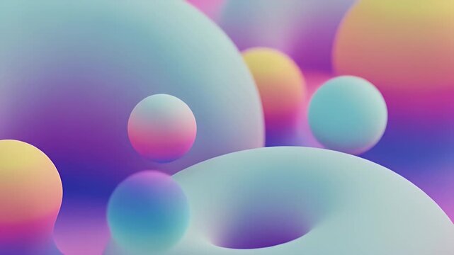 Abstract 3D render of smooth rounded shapes with gradient colors