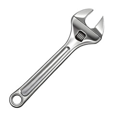 Metal wrench hand tool isolated on transparent background