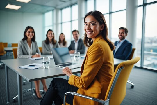 Business meeting team collaboration successful woman leadership office teamwork concept