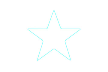 Obraz premium Bright neon star emitting vivid blue luminescence, floating against transparent backdrop, perfect for digital design compositions