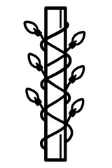 Simple Pole Wrapped with Classic Christmas String Lights for Outdoor Decoration