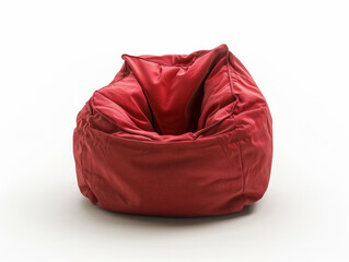 Red Bean Bag Chair Isolated on White