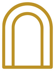 Fototapeta premium Elegant Gold Archway Minimalist Graphic Design Element Isolated on White Background