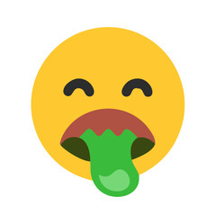 Fototapeta premium A emoji face with an open mouth Face Vomiting 