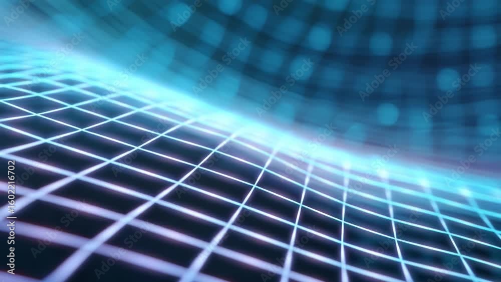 Aufkleber abstract grid in motion: a dynamic and futuristic grid morphs and flows in an alluring display of in