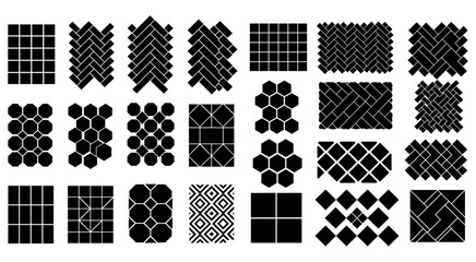 Modern and Traditional Patio Tile Pattern Vector Collection for Outdoor Flooring Design