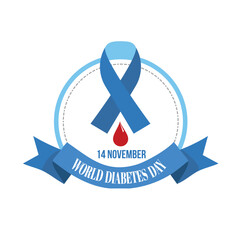 World Diabetes Day Symbol – Blue Circle Awareness Sticker