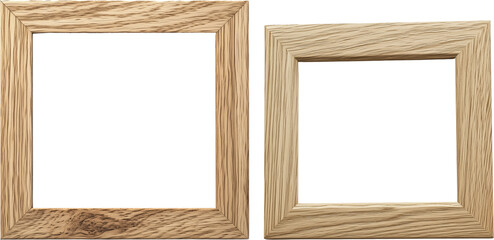wooden frames with blank spaces, perfect for showcasing artwork or photographs. They are simple, elegant and perfect interior decor png