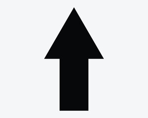 Arrow Pointing Up Point Ahead Enter Entrance Position Path Pathway Straight North Access Back Reverse Black White Vector Icon Sign Symbol Graphic Artwork