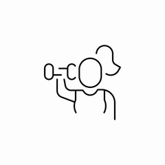 dumbell lift icon sign vector