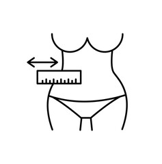 Vector illustration of waist measuring icon