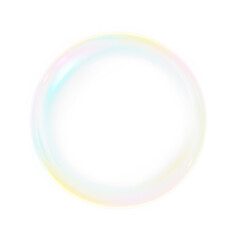 Bubble, white, colourful, isolated, soap sphere PNG. A transparent rainbow PNG Overlay for clean design, soft surface highlights, dreamy light, or purity-based visuals.
