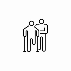 leg amputee assistance icon sign vector