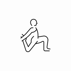 leg stretching warmup icon sign vector
