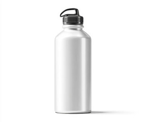 Smooth White Water Bottle with Reflective Surface and Clean Design