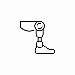 prosthetic leg assistance icon sign vector