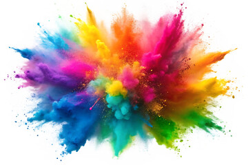 Fototapeta premium abstract colored powder splatter isolated on white background PNG, AI GENERATED