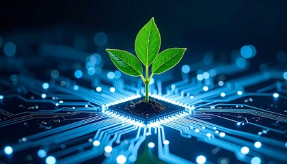 Growing plant on a circuit board