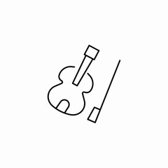 violin instrumental icon sign vector