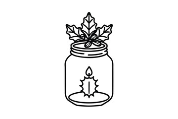 Christmas Candle In Mason Jar