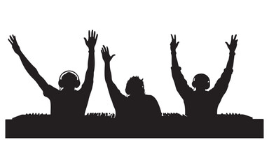 DJ Silhouette Mixing on Turntables &ndash; Music Artist Vector Design