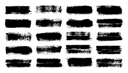 Grunge brush strokes, lines, ink smudges, hand-drawn scribble shapes. Handmade sketchy marks, acrylic stains, charcoal streaks. Paint textures, dry brush effect. Marker underline. Vector illustration