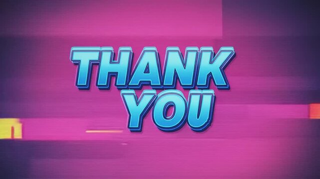 Thank you message with glitch art effect - Powered by Adobe
