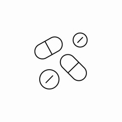 assorted medical pills icon sign vector