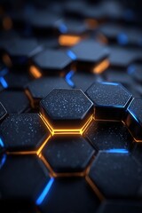 Obraz premium Futuristic Hexagonal Tech Design with Glowing Accents