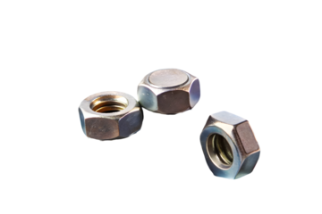 Some metal bolts isolated on transparent background