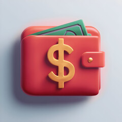 Wallet icon with dollars sign
