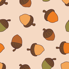 Nut Vector Seamless Pattern Background for Surface Print Fabric Fashion Wrapping