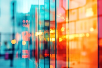 wallpaper glass macro blur trending banner, contemporary, window, colorful, bokeh, 3:1, shiny, banner, ornamental, red, orange, green, and black.