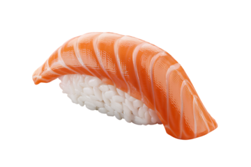 A Single Piece of Delicious Salmon Nigiri Sushi