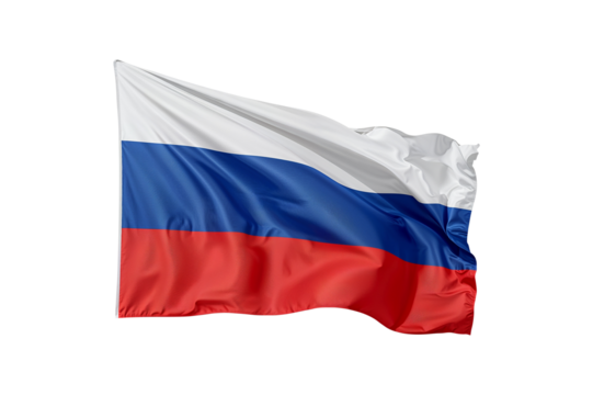 Russian flag, national symbol of country Russia, patriotism, international relations, flag waving.