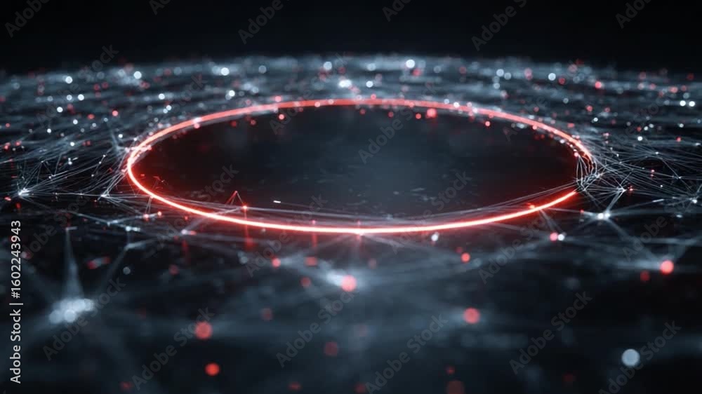 Poster digital universe: an abstract representation of a digital universe or data flow, featuring a glowing